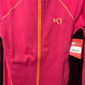 NWT Kari Traa small Full zip Pink and Orange Fleece Jacket